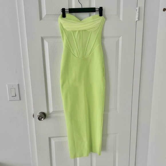 Fashion Nova Dresses & Skirts - Corset Bandage Midi Dress in Lime - XS